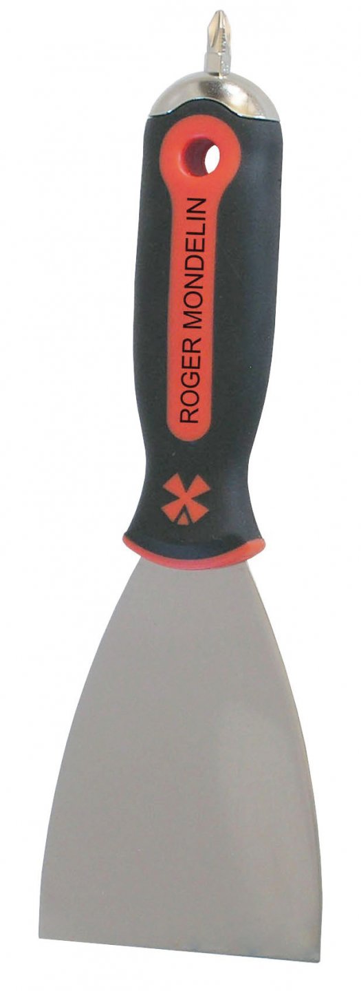 Couteau américain avec embout manche bi-matière