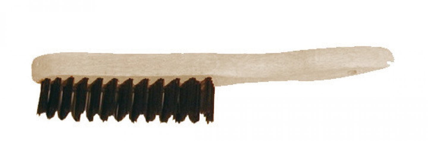 Brosse métallique à manche acier rond trempé noir