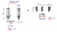 Pointe et lames de rechange pour perce-carreaux gradué 02