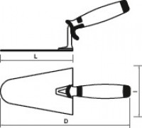 Truelle ronde inox manche bimatière 03