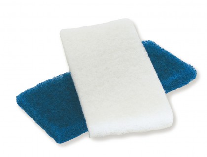 Tampons abrasifs de rechange - blanc+bleu