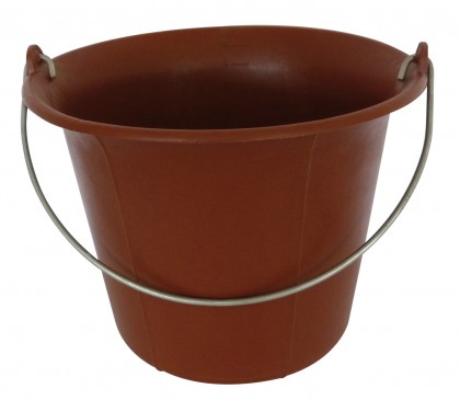 Seau de maçon plastique rouge anse 6,8