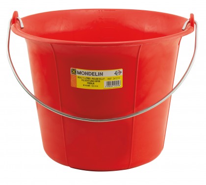 Seau de maçon plastique rouge vif