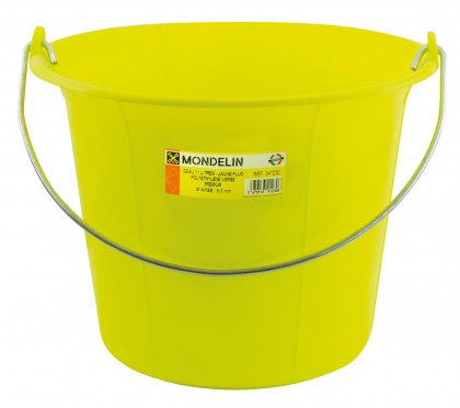 Seau de maçon plastique jaune fluo