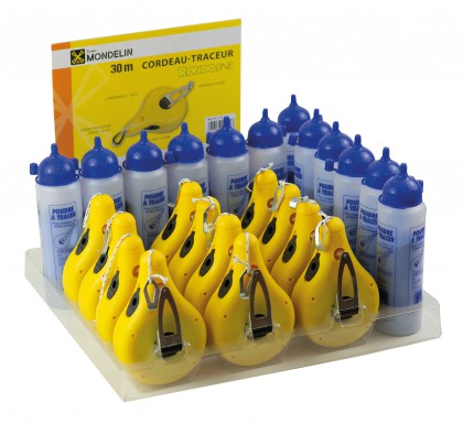 Presentoir de 12 cordeaux rondoline + 12 poudres